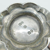 Georgian Sterling Silver Large Floral Pattern Salt Cellar 1828 London Antique