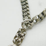 Victorian Sterling Silver Large Locket & Collar Necklace Antique 1879 Birmingham