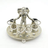 Victorian Novelty Silver Plated Circus Performer or Seller Cigar Stand c1890
