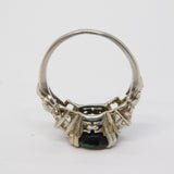 Platinum, 3.5ct Brilliant Cut Sapphire & 1.1ct Diamond Engagement Ring Antique c1930