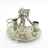 Victorian Novelty Silver Plated Circus Performer or Seller Cigar Stand c1890