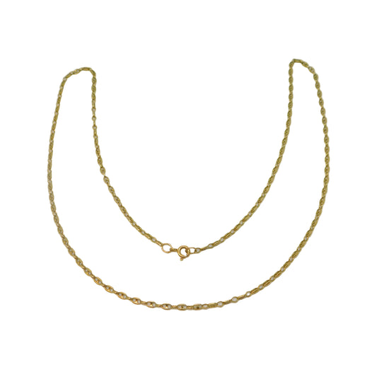 9ct Yellow Gold Anchor Link Chain Necklace Vintage c1970 58cm Length