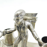Victorian Novelty Silver Plated Circus Performer or Seller Cigar Stand c1890