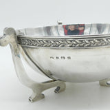 George V Large Sterling Silver Viking Style Fruit Bowl Antique 1922 Birmingham