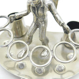 Victorian Novelty Silver Plated Circus Performer or Seller Cigar Stand c1890