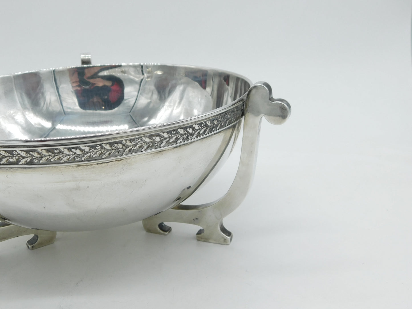 George V Large Sterling Silver Viking Style Fruit Bowl Antique 1922 Birmingham