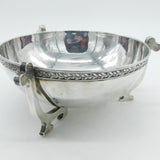 George V Large Sterling Silver Viking Style Fruit Bowl Antique 1922 Birmingham