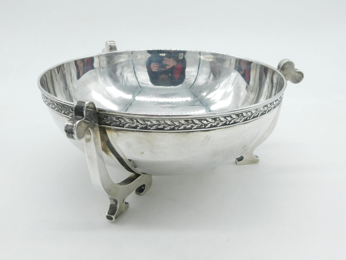 George V Large Sterling Silver Viking Style Fruit Bowl Antique 1922 Birmingham