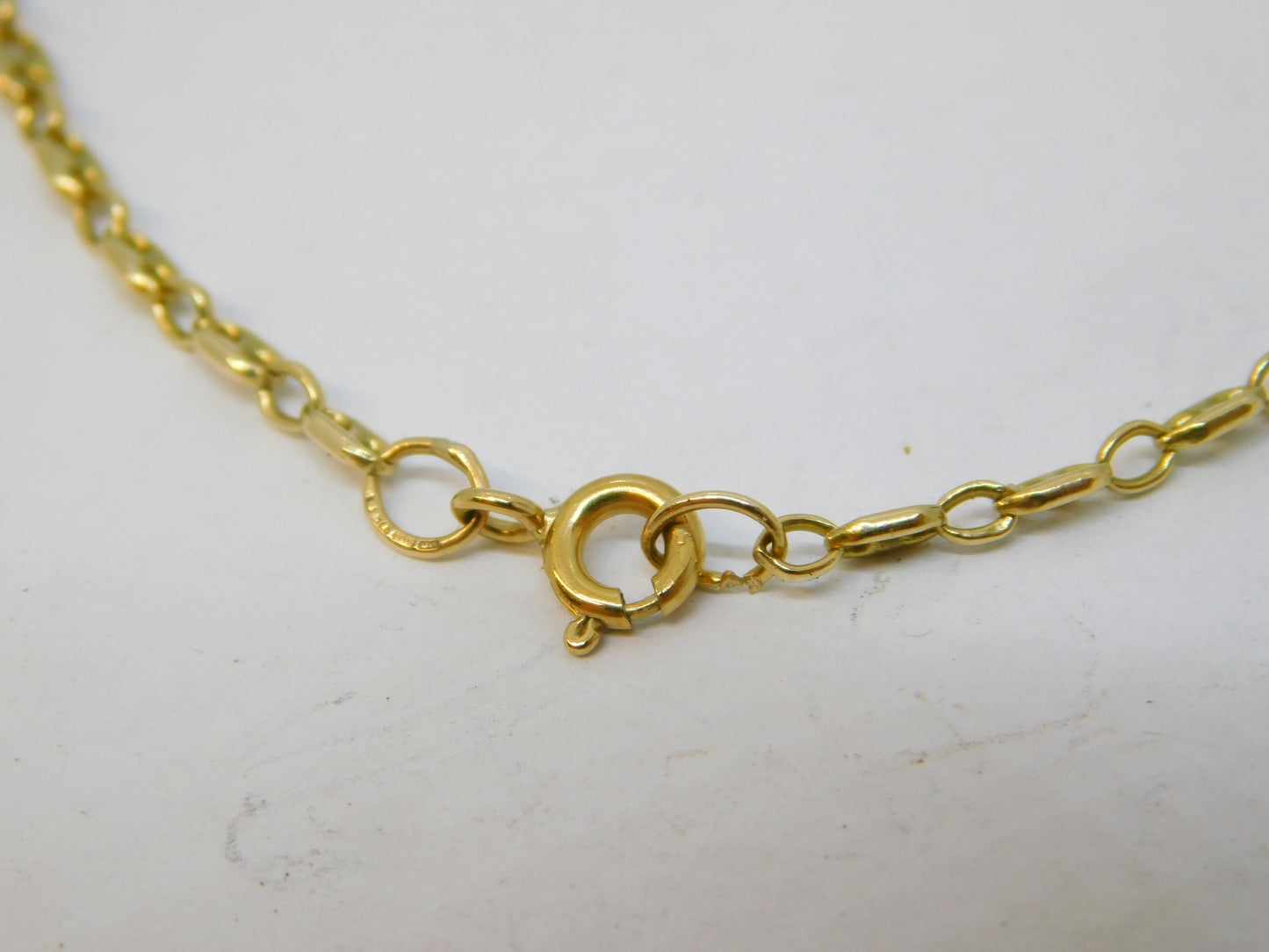 9ct Yellow Gold Anchor Link Chain Necklace Vintage c1970 58cm Length
