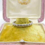 18ct White Gold & Natural Diamond Set Full Eternity Ring Antique c1920 Art Deco