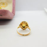 Early Victorian 14ct Gold & Water Opal Floral Cluster Ring c1860 Antique