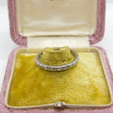 18ct White Gold & Natural Diamond Set Full Eternity Ring Antique c1920 Art Deco