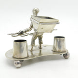 Victorian Novelty Silver Plated Circus Performer or Seller Cigar Stand c1890