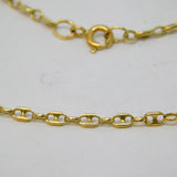 9ct Yellow Gold Anchor Link Chain Necklace Vintage c1970 58cm Length