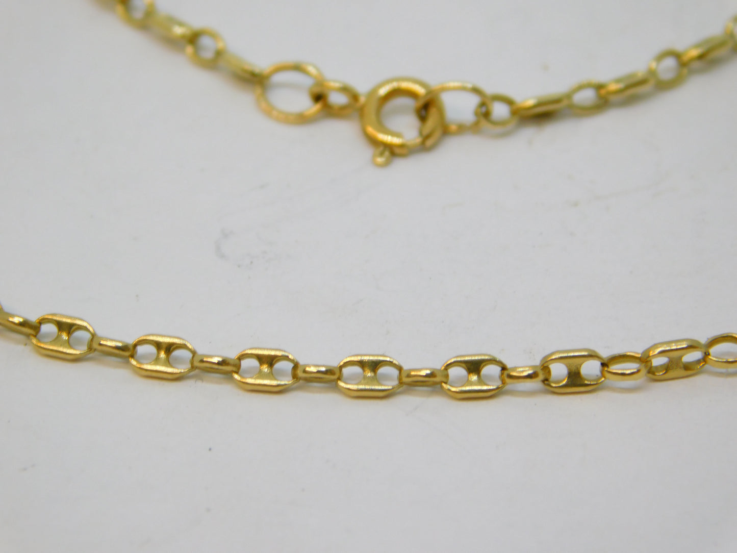 9ct Yellow Gold Anchor Link Chain Necklace Vintage c1970 58cm Length