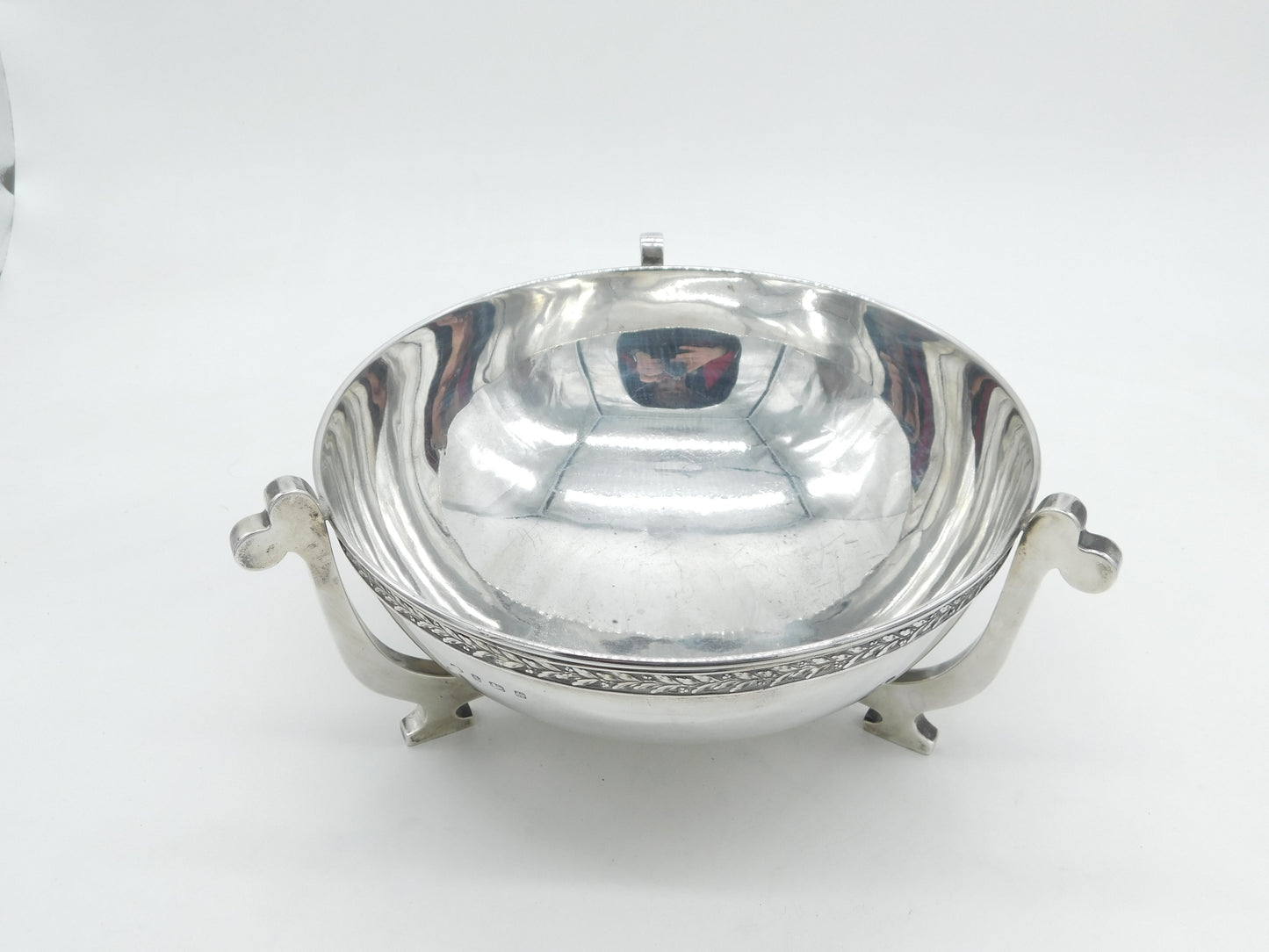 George V Large Sterling Silver Viking Style Fruit Bowl Antique 1922 Birmingham