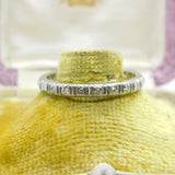 18ct White Gold & Natural Diamond Set Full Eternity Ring Antique c1920 Art Deco