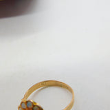 Early Victorian 14ct Gold & Water Opal Floral Cluster Ring c1860 Antique