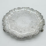 George III Sterling Silver Tiger Crest Salver Dish Antique 1782 London