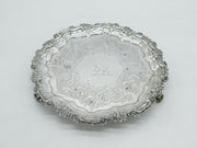 George III Sterling Silver Tiger Crest Salver Dish Antique 1782 London