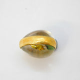 Victorian 15ct Gold Mounted Carved Essex Crystal Chick in Egg Pendant Antique c1860