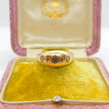 Edwardian 9ct Gold & Diamond Set Boat Ring Antique 1904 Birmingham