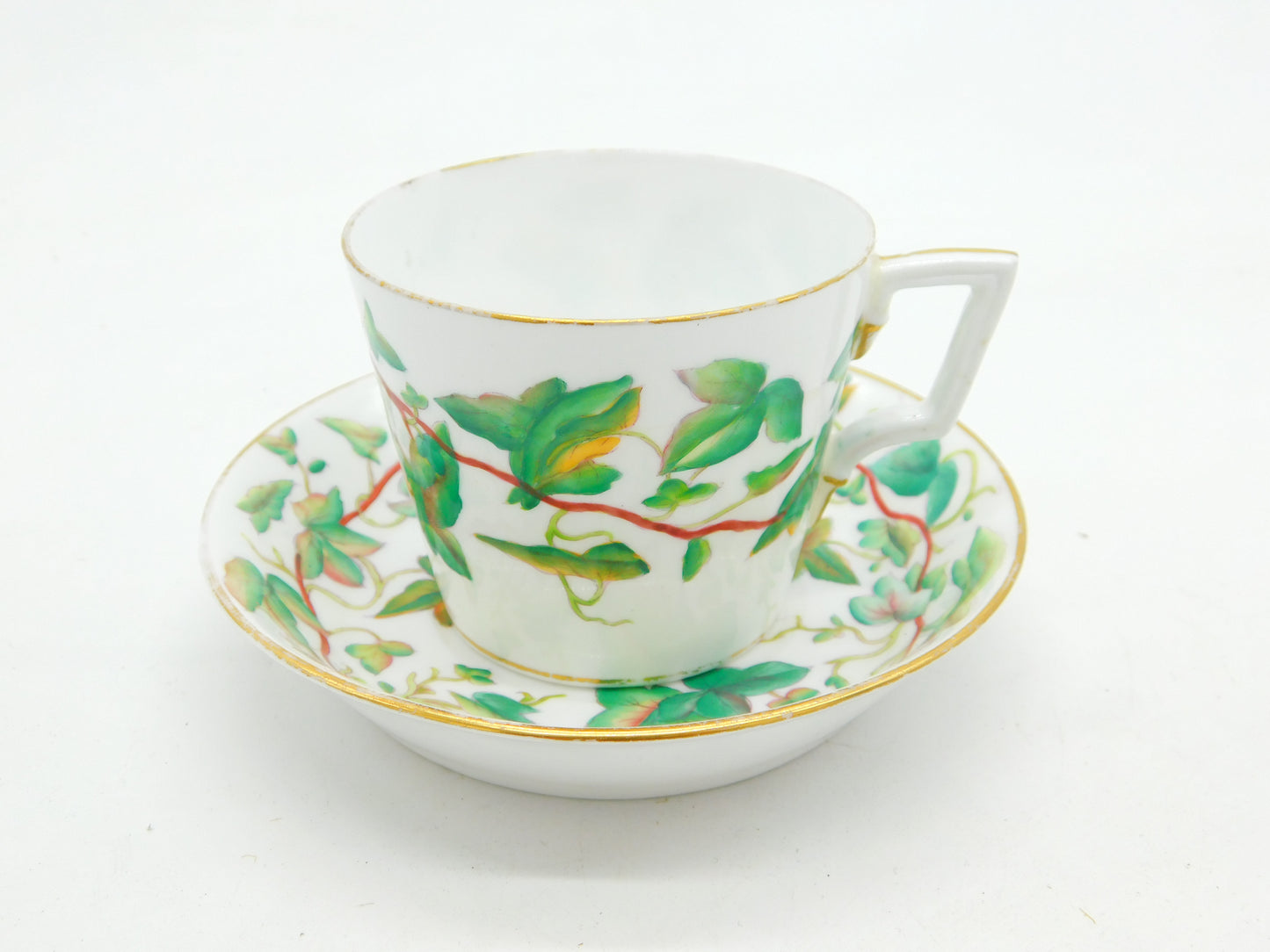 Victorian Painted China Tea Cup & Saucer Presentation to Mrs Tickelpenny 1882