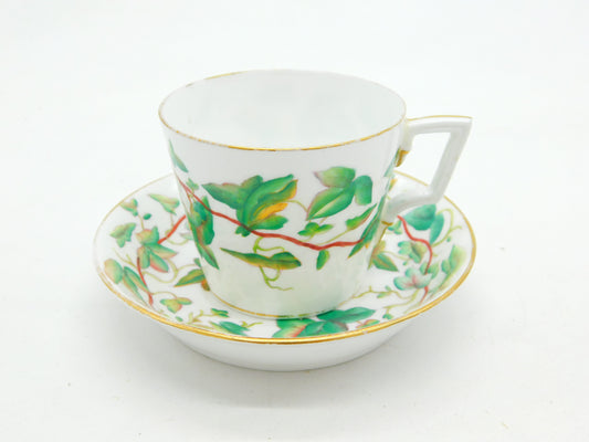 Victorian Painted China Tea Cup & Saucer Presentation to Mrs Tickelpenny 1882