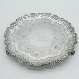 George III Sterling Silver Tiger Crest Salver Dish Antique 1782 London