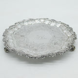 George III Sterling Silver Tiger Crest Salver Dish Antique 1782 London