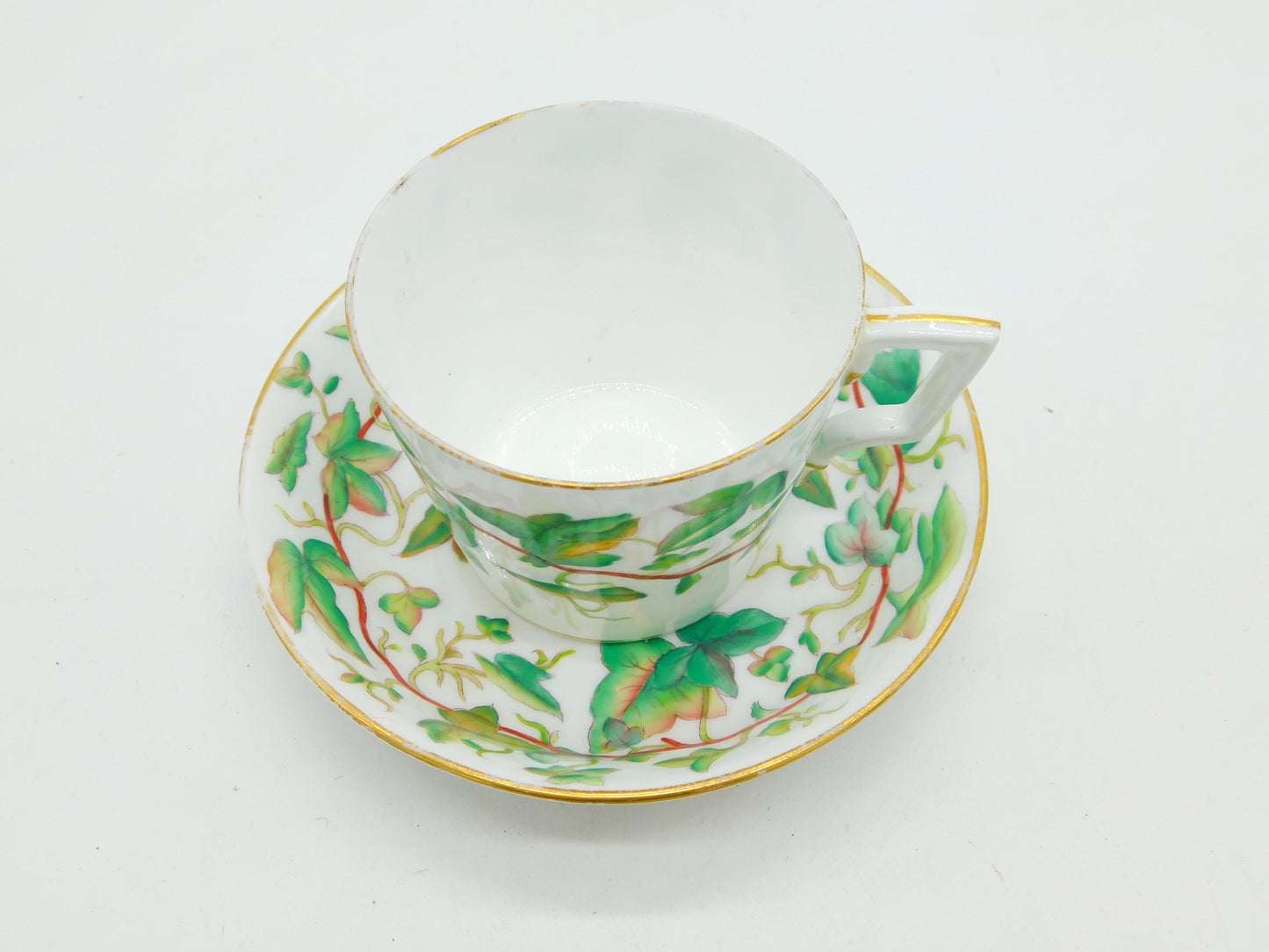 Victorian Painted China Tea Cup & Saucer Presentation to Mrs Tickelpenny 1882