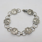 Danish .830 Grade Silver Viking Ship Panel Bracelet Vintage c1960 F. Hansen