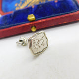 Victorian Sterling Silver Floral Sweetheart Fob Seal Intaglio Pendant c1860