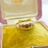 Edwardian 9ct Gold & Diamond Set Boat Ring Antique 1904 Birmingham