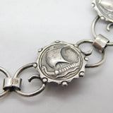 Danish .830 Grade Silver Viking Ship Panel Bracelet Vintage c1960 F. Hansen
