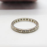 18ct White Gold & Natural Diamond Set Full Eternity Ring Antique c1920 Art Deco