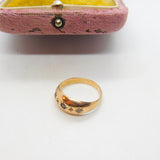 Edwardian 9ct Gold & Diamond Set Boat Ring Antique 1904 Birmingham