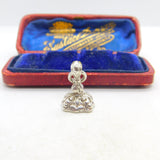 Victorian Sterling Silver Floral Sweetheart Fob Seal Intaglio Pendant c1860