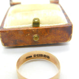 Edwardian 9ct Rose Gold Minimal Wedding Band Ring Antique 1910 Birmingham