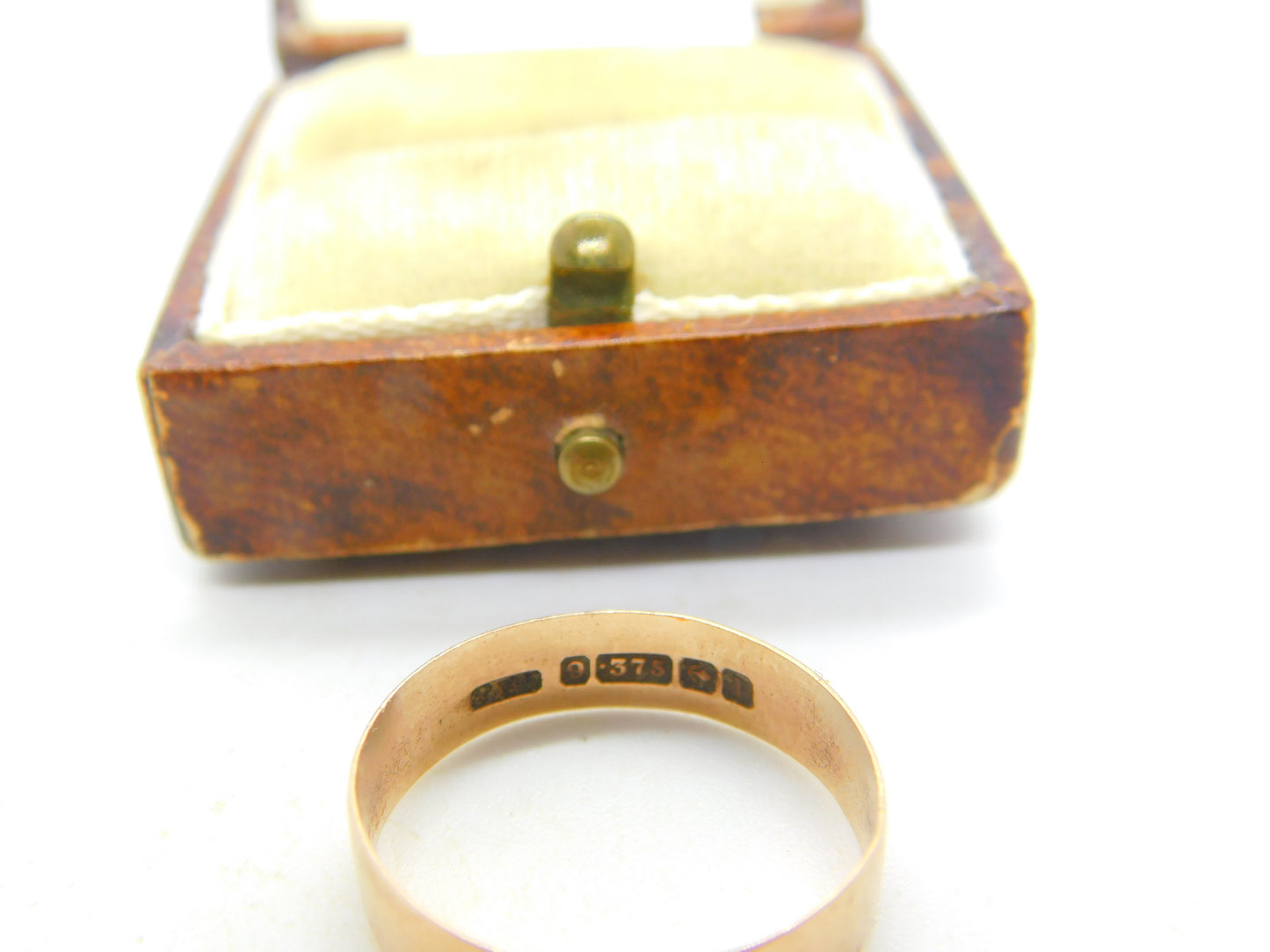 Edwardian 9ct Rose Gold Minimal Wedding Band Ring Antique 1910 Birmingham
