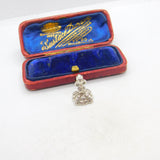 Victorian Sterling Silver Floral Sweetheart Fob Seal Intaglio Pendant c1860