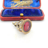Victorian Pinchbeck & Carved Carnelian Glass Intaglio Fob Seal c1840 Antique