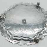 George III Sterling Silver Tiger Crest Salver Dish Antique 1782 London
