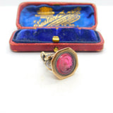 Victorian Pinchbeck & Carved Carnelian Glass Intaglio Fob Seal c1840 Antique