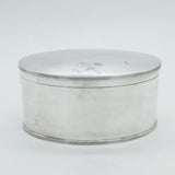 Large Sterling Silver Oval Form Tea Caddy Box Antique 1932 Sheffield Atkin Bros
