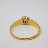 Victorian 18ct Yellow Gold Old-Cut 0.2ct Diamond Mourning Ring Antique c1840