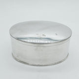 Large Sterling Silver Oval Form Tea Caddy Box Antique 1932 Sheffield Atkin Bros