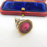 Victorian Pinchbeck & Carved Carnelian Glass Intaglio Fob Seal c1840 Antique