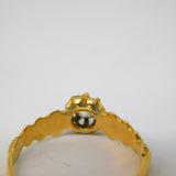 Victorian 18ct Yellow Gold Old-Cut 0.2ct Diamond Mourning Ring Antique c1840