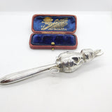 Edwardian Sterling Silver 'Peter Rabbit' Novelty Baby Rattle Antique c1910